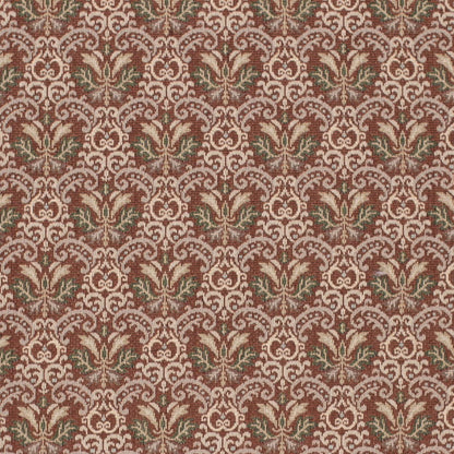 D4365 Abstract & Geometric,Damask Brick Orange & Rust,Red & Burgundy Charlotte Fabrics