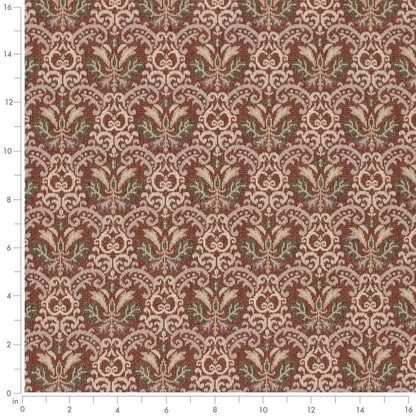 D4365 Abstract & Geometric,Damask Brick Orange & Rust,Red & Burgundy Charlotte Fabrics