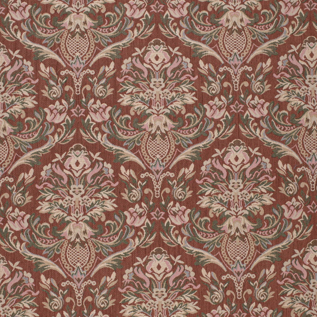 D4366 Damask Chili Orange & Rust,Red & Burgundy Charlotte Fabrics
