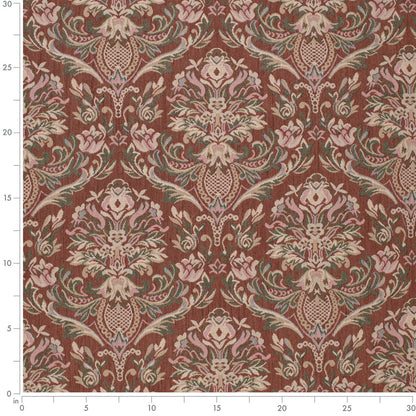 D4366 Damask Chili Orange & Rust,Red & Burgundy Charlotte Fabrics