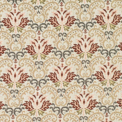 D4367 Abstract & Geometric,Damask Tomato Red & Burgundy Charlotte Fabrics