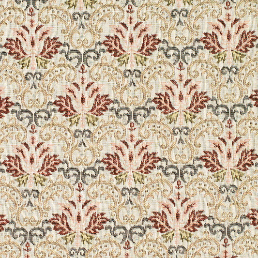 D4367 Abstract & Geometric,Damask Tomato Red & Burgundy Charlotte Fabrics