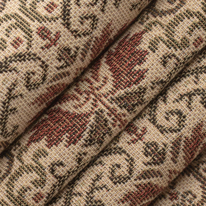 D4368 Abstract & Geometric,Damask Cinnabar Green,Orange & Rust Charlotte Fabrics