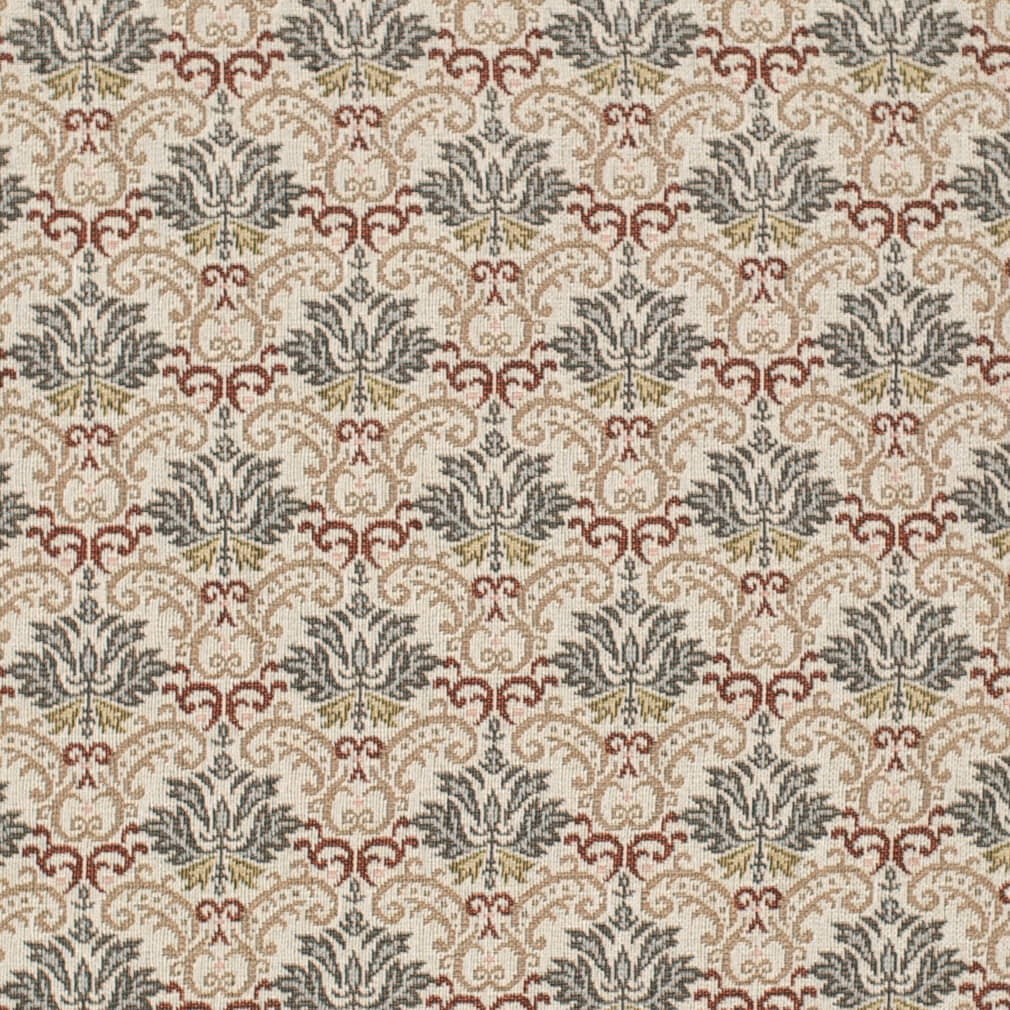 D4370 Abstract & Geometric,Damask Azure Blue,Red & Burgundy Charlotte Fabrics