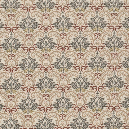 D4370 Abstract & Geometric,Damask Azure Blue,Red & Burgundy Charlotte Fabrics