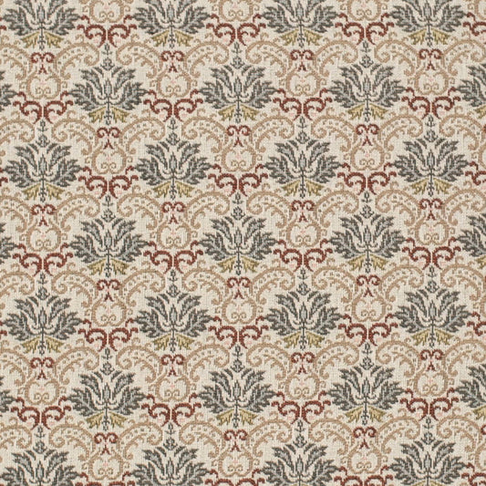 D4370 Abstract & Geometric,Damask Blue,Red & Burgundy Charlotte Fabrics Tapestry,Woven Patterns