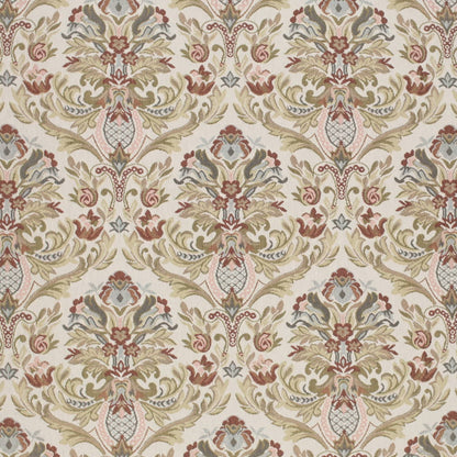 D4371 Damask Blue Garnet Blue,Red & Burgundy Charlotte Fabrics