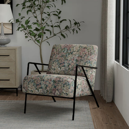 D4372 Floral Sapphire Blue,Green,Pink Charlotte Fabrics