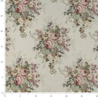 D4373 Floral Bouquet Green,Pink Charlotte Fabrics