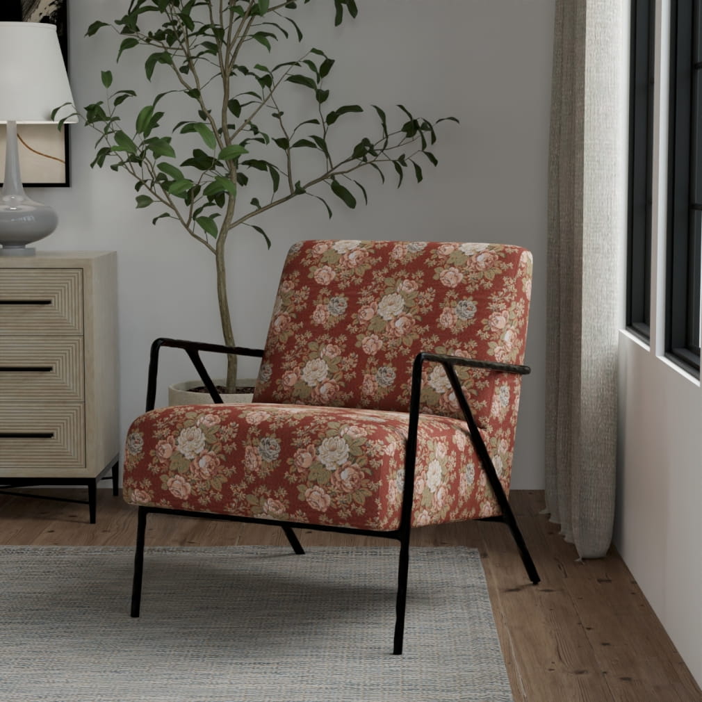 D4377 Floral Paprika Orange & Rust,Red & Burgundy Charlotte Fabrics