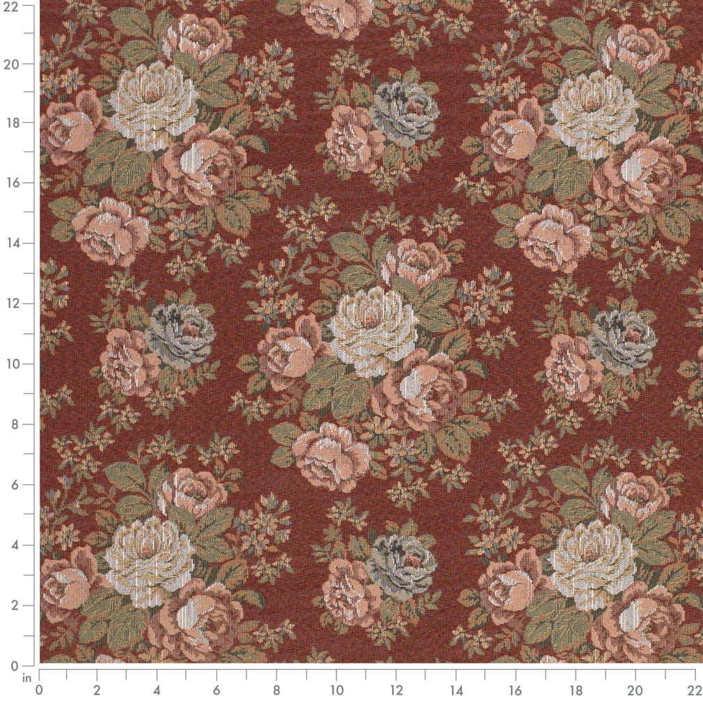 D4377 Floral Paprika Orange & Rust,Red & Burgundy Charlotte Fabrics