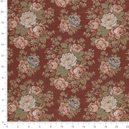 D4377 Floral Paprika Orange & Rust,Red & Burgundy Charlotte Fabrics