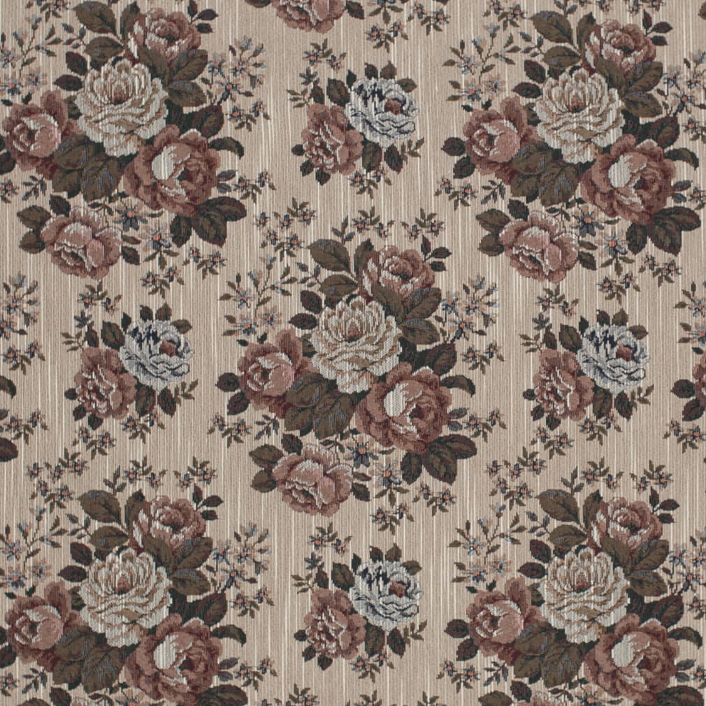 D4378 Floral Antique Red & Burgundy Charlotte Fabrics
