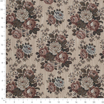 D4378 Floral Antique Red & Burgundy Charlotte Fabrics