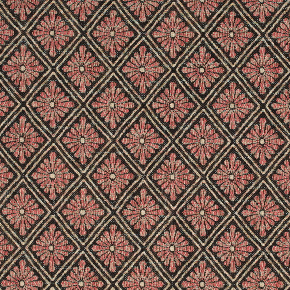 D4384 Abstract & Geometric,Diamonds Coral & Peach Charlotte Fabrics Tapestry,Woven Patterns
