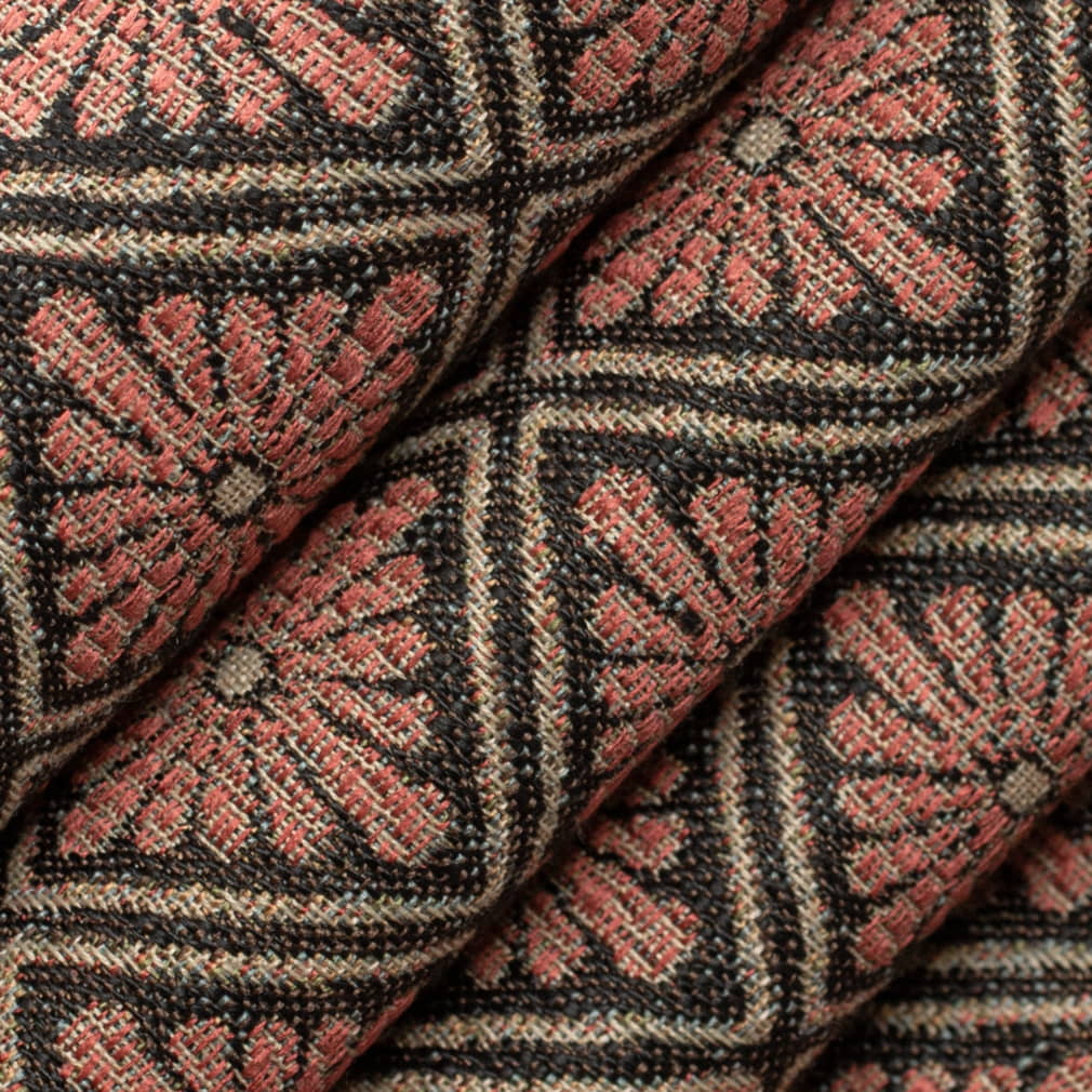 D4384 Abstract & Geometric,Diamonds Carnation Coral & Peach Charlotte Fabrics