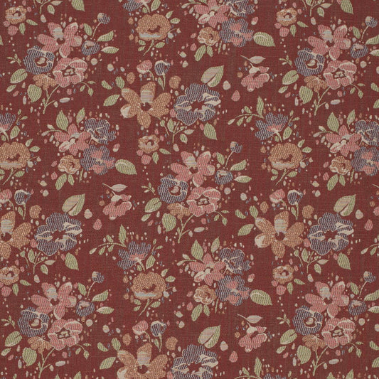 D4385 Floral Persimmon Orange & Rust,Red & Burgundy Charlotte Fabrics