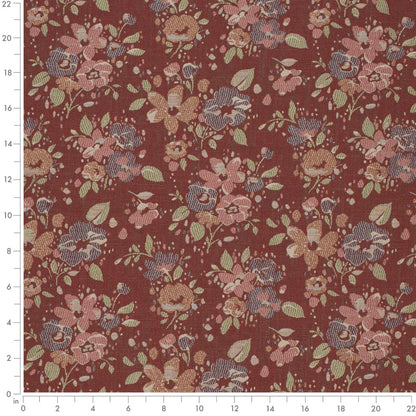 D4385 Floral Persimmon Orange & Rust,Red & Burgundy Charlotte Fabrics