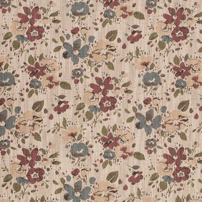 D4387 Floral Bloom Blue,Red & Burgundy Charlotte Fabrics