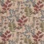 D4389 Leaves,Tropical & Botanical Blue,Red & Burgundy Charlotte Fabrics Tapestry,Woven Patterns