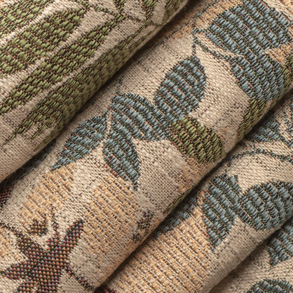 D4389 Leaves,Tropical & Botanical Prairie Blue,Red & Burgundy Charlotte Fabrics