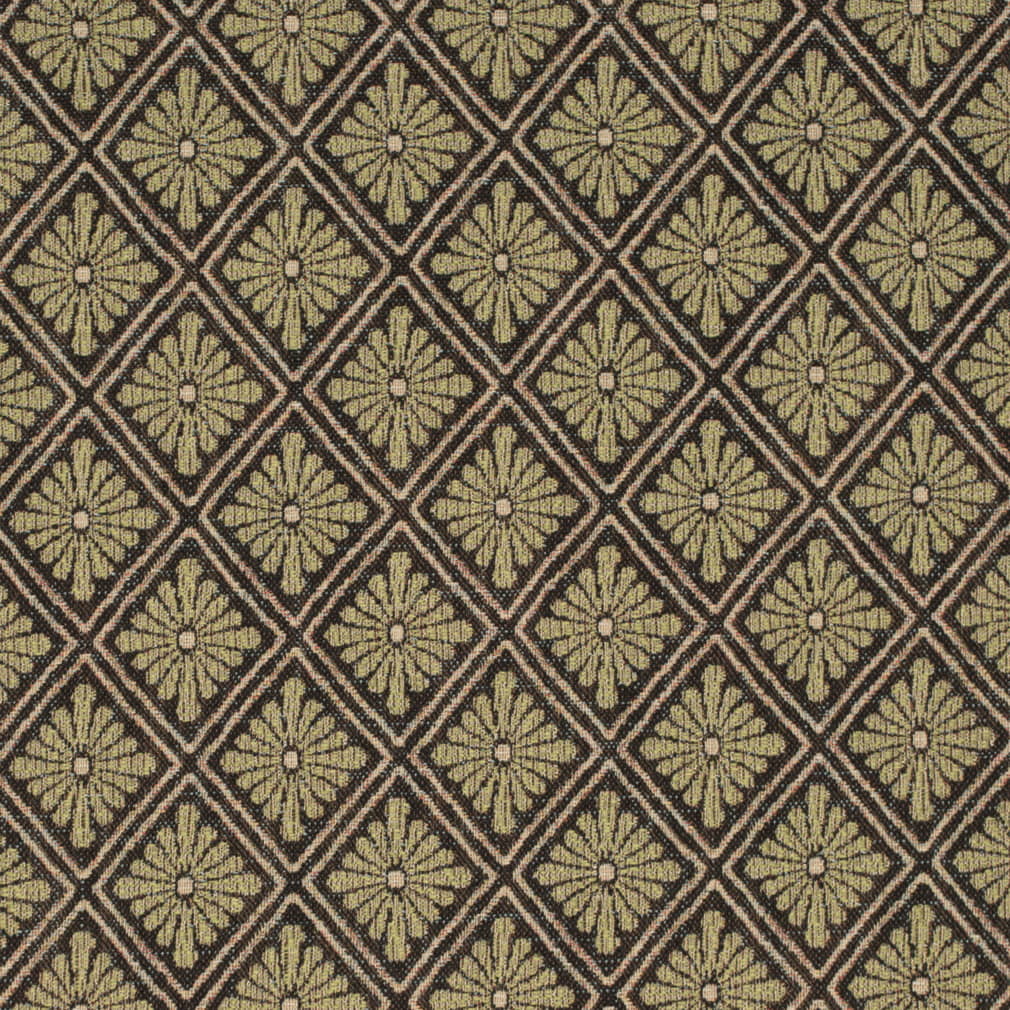 D4390 Abstract & Geometric,Diamonds Green Charlotte Fabrics Tapestry,Woven Patterns