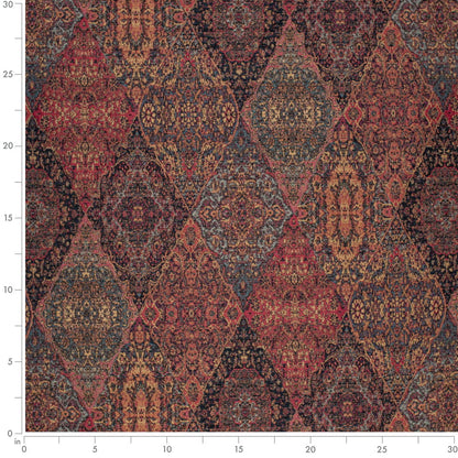 D4397 Abstract & Geometric,Damask,Global Jewel Blue,Coral & Peach Charlotte Fabrics