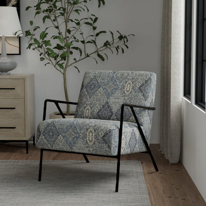 D4398 Abstract & Geometric,Damask,Global Cobalt Blue Charlotte Fabrics