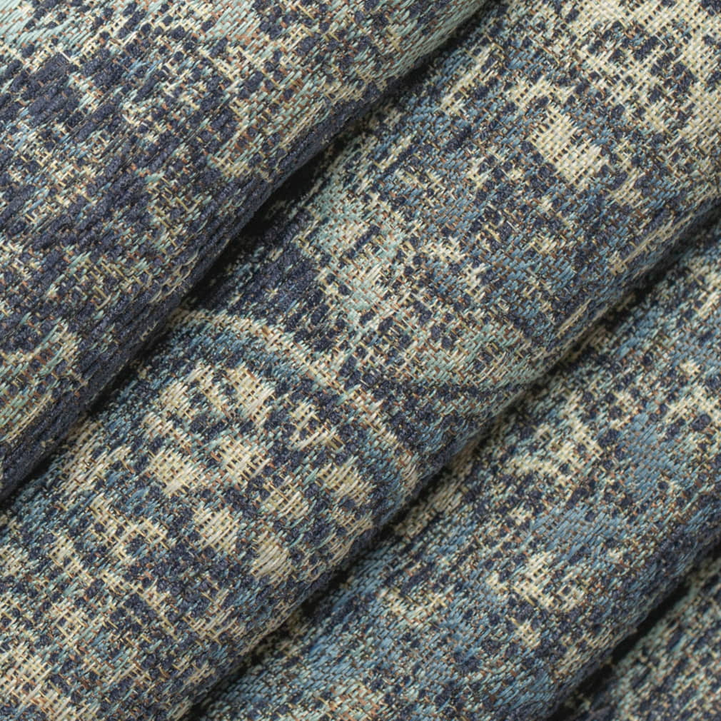 D4398 Abstract & Geometric,Damask,Global Cobalt Blue Charlotte Fabrics