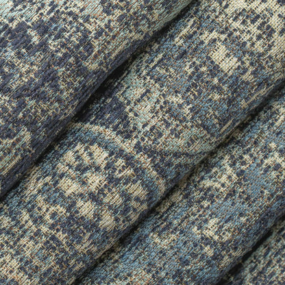 D4398 Abstract & Geometric,Damask,Global Cobalt Blue Charlotte Fabrics