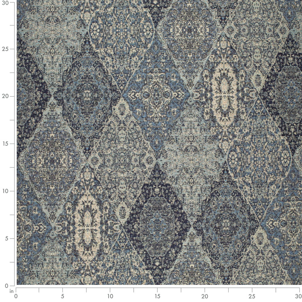 D4398 Abstract & Geometric,Damask,Global Cobalt Blue Charlotte Fabrics