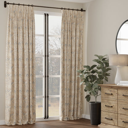 D4406 Floral Eve Chambray Blue Charlotte Fabrics