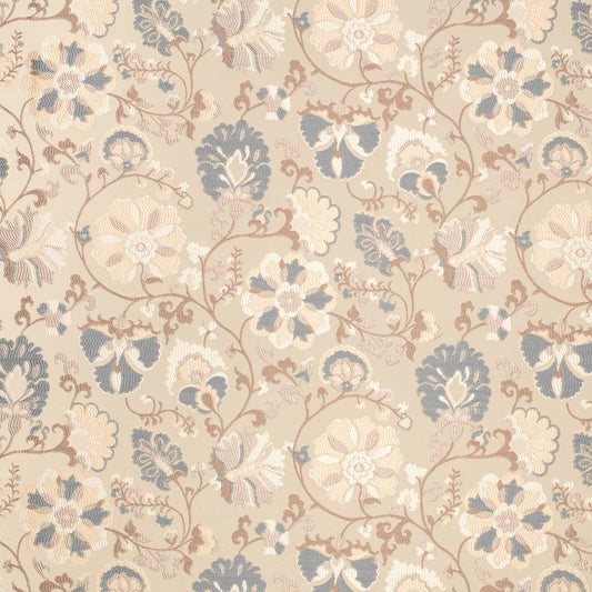 D4406 Floral Blue Charlotte Fabrics Woven Patterns