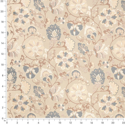 D4406 Floral Eve Chambray Blue Charlotte Fabrics