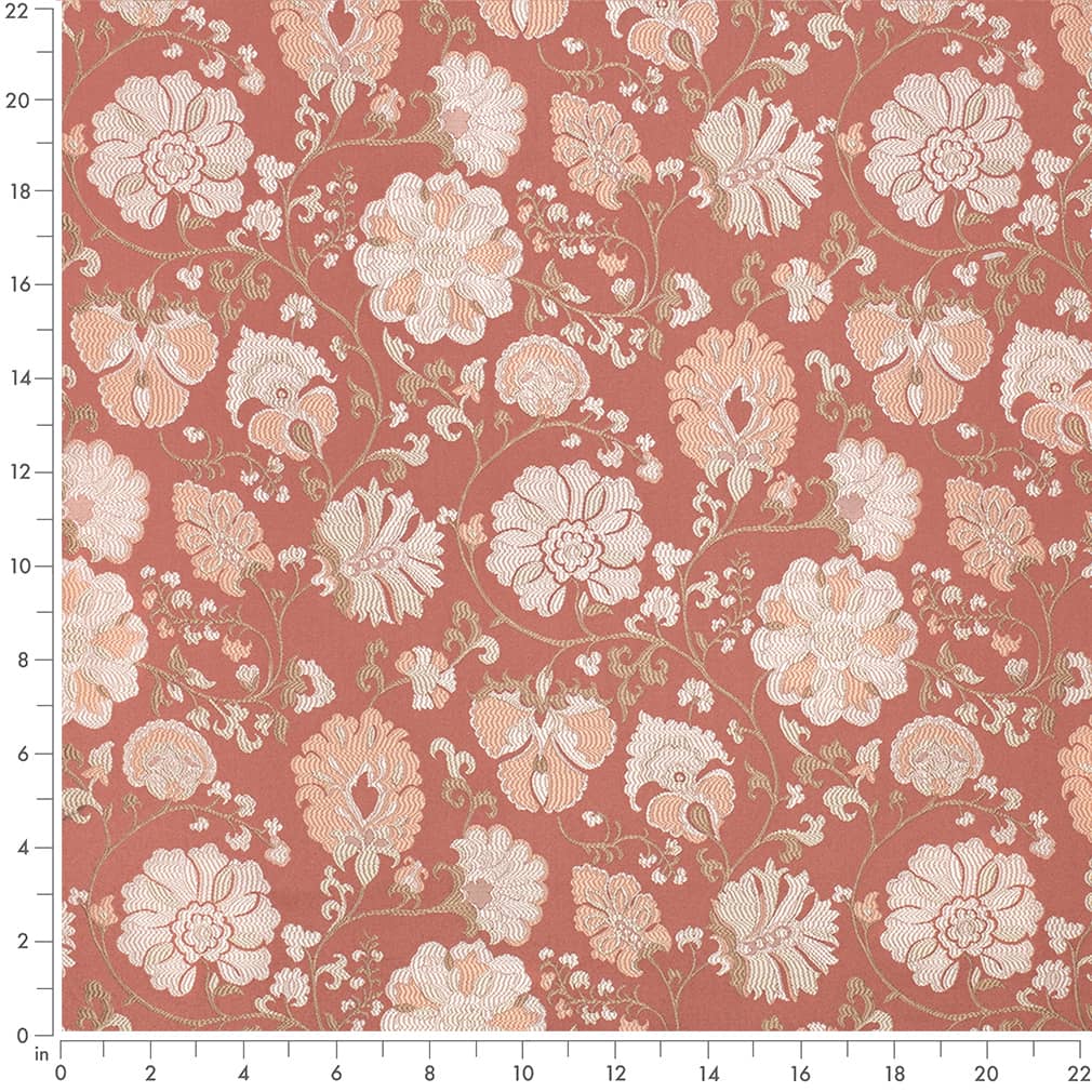 D4407 Floral Eve Coral Coral & Peach,Pink Charlotte Fabrics