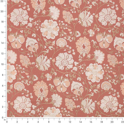 D4407 Floral Eve Coral Coral & Peach,Pink Charlotte Fabrics