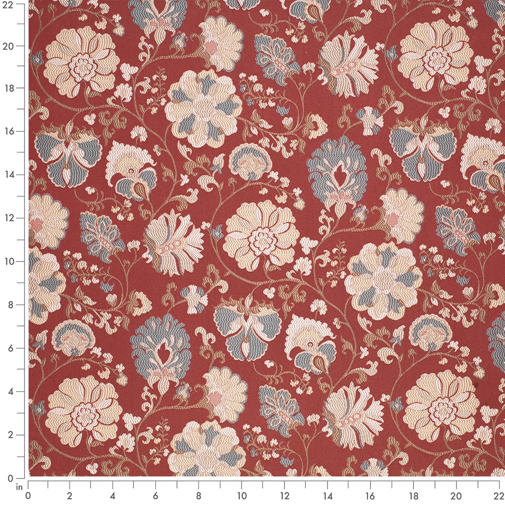 D4409 Floral Eve Garnet Red & Burgundy Charlotte Fabrics