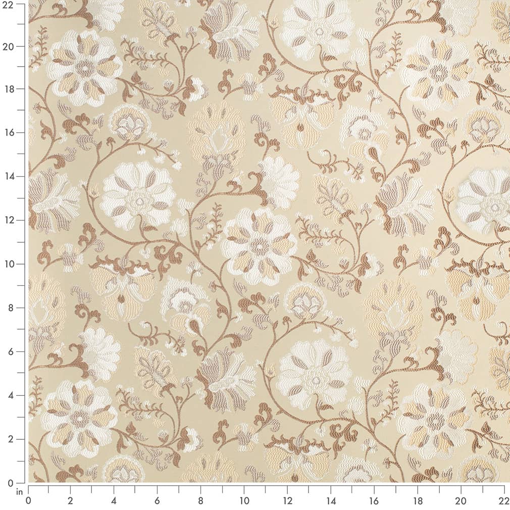 D4410 Floral Eve Oyster Beige & Taupe Charlotte Fabrics