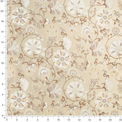 D4410 Floral Eve Oyster Beige & Taupe Charlotte Fabrics
