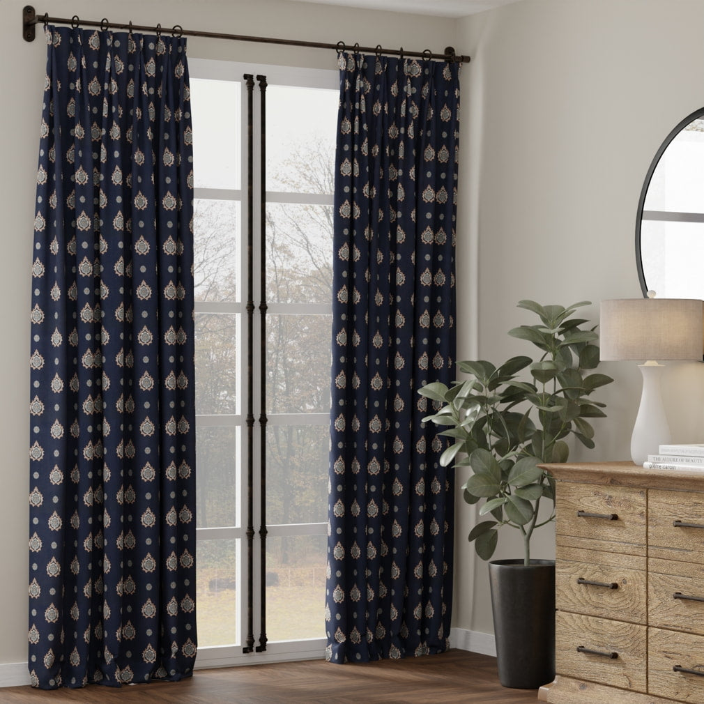 D4418 Abstract & Geometric Aurora Navy Blue Charlotte Fabrics