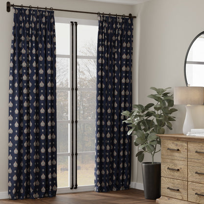 D4418 Abstract & Geometric Aurora Navy Blue Charlotte Fabrics