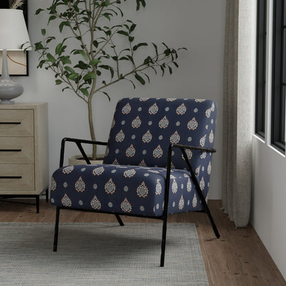 D4418 Abstract & Geometric Aurora Navy Blue Charlotte Fabrics