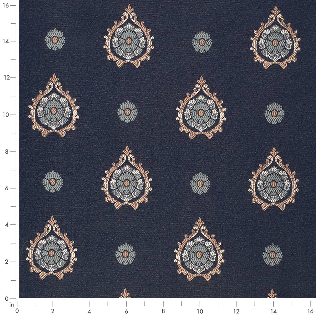 D4418 Abstract & Geometric Aurora Navy Blue Charlotte Fabrics
