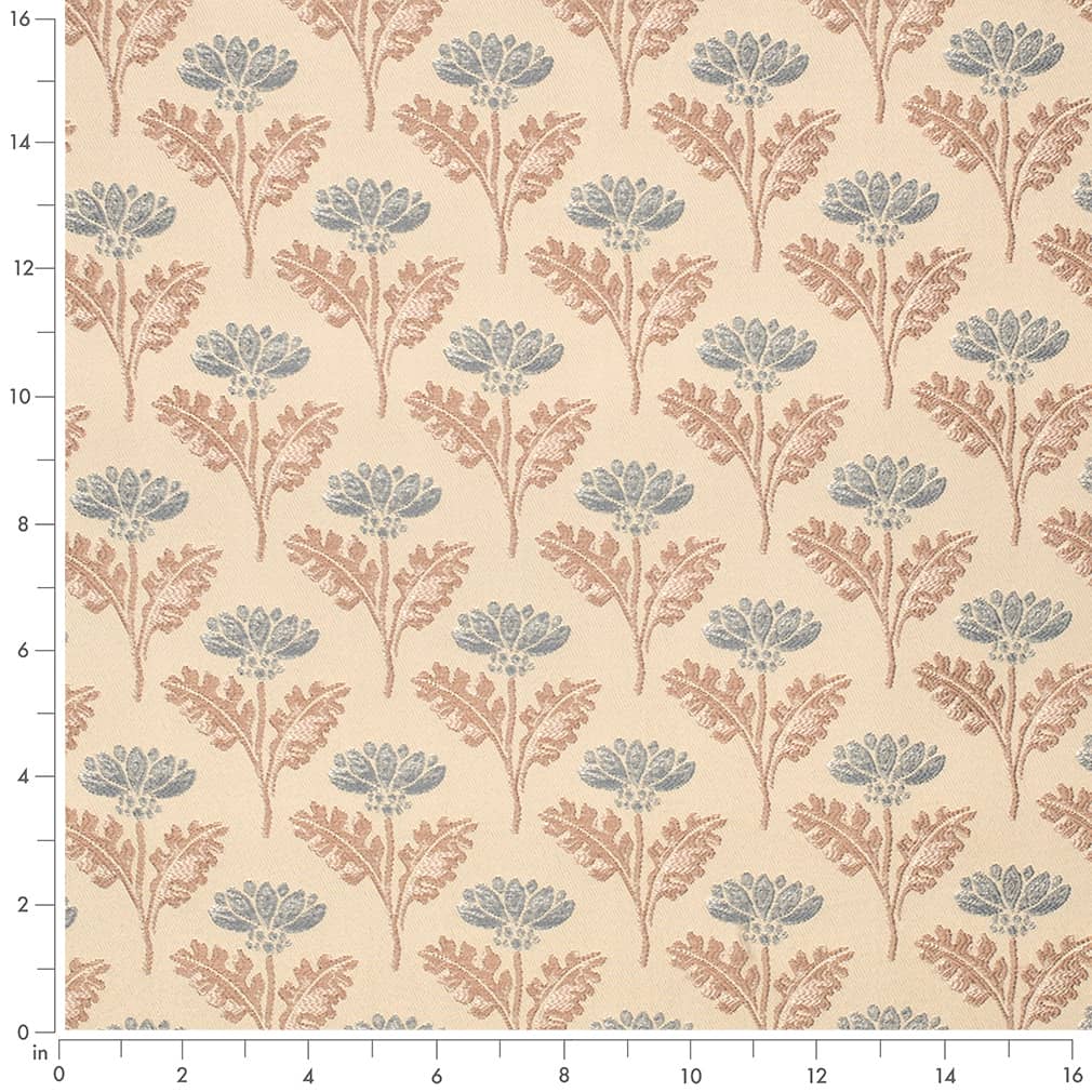 D4421 Floral Grace Chambray Blue Charlotte Fabrics