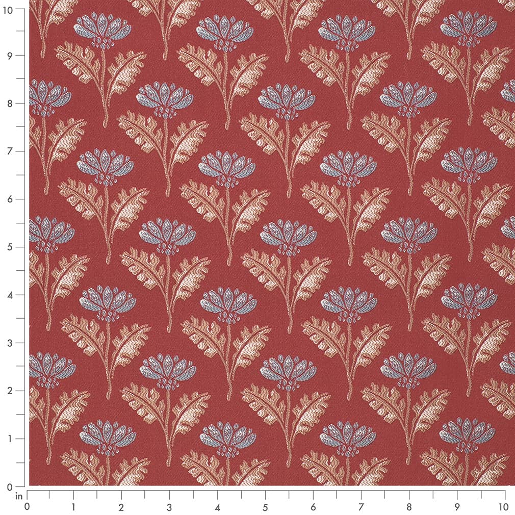 D4423 Floral Grace Garnet Red & Burgundy Charlotte Fabrics