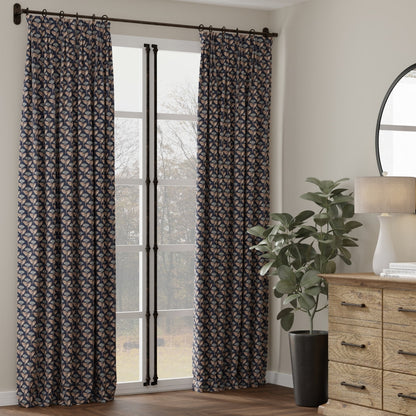 D4425 Floral Grace Navy Blue Charlotte Fabrics