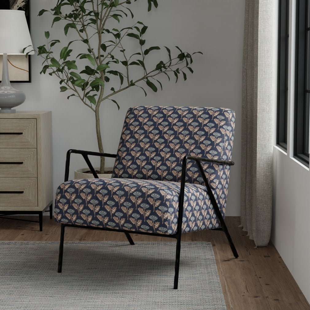 D4425 Floral Grace Navy Blue Charlotte Fabrics