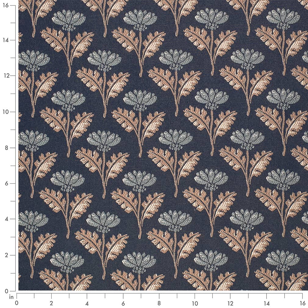 D4425 Floral Grace Navy Blue Charlotte Fabrics