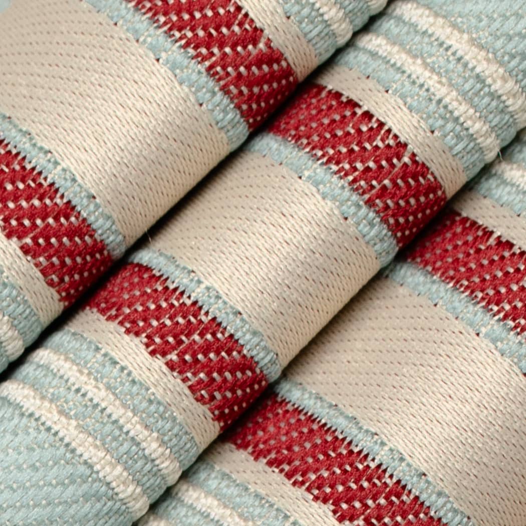 D4427 Stripe Celeste Cardinal Red & Burgundy Charlotte Fabrics