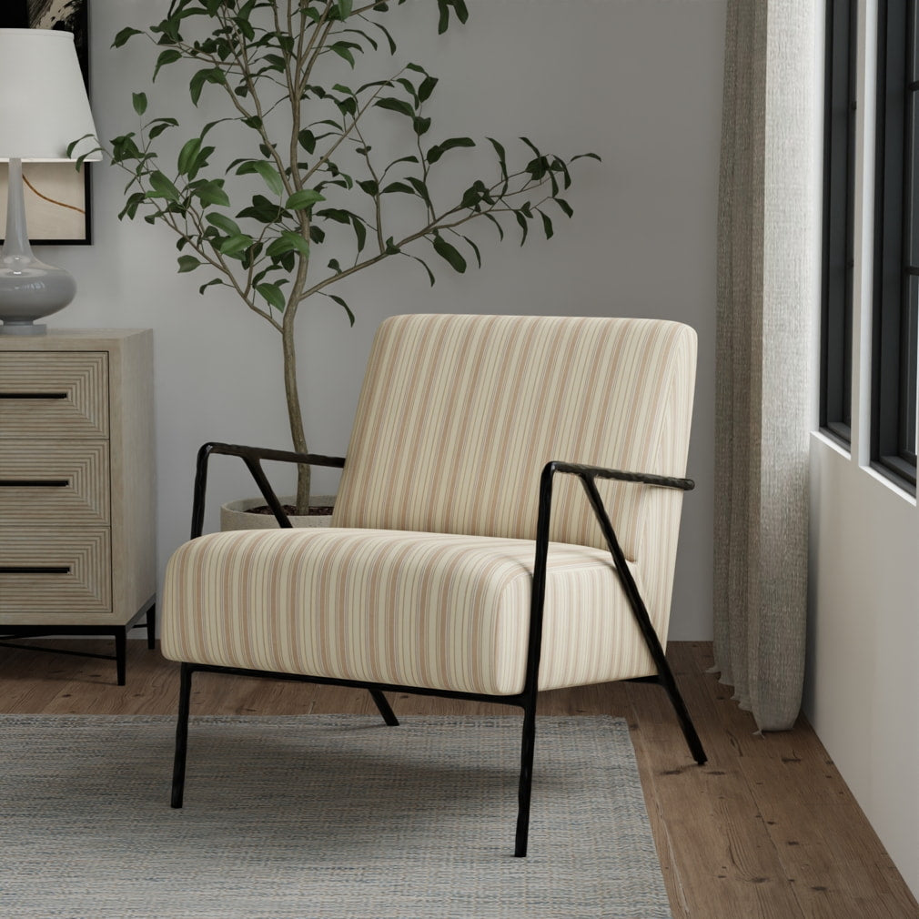 D4431 Stripe Celeste Oyster Beige & Taupe Charlotte Fabrics